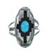 Sterling Silver Opal Native American Ring Size 8 XS10028